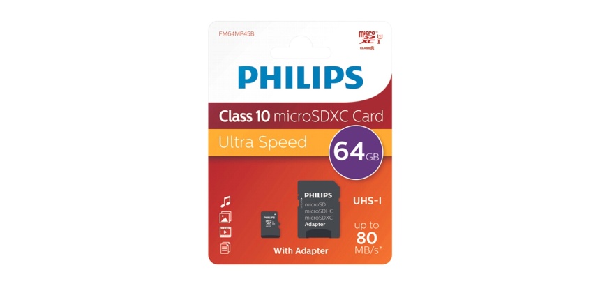 Carte mémoire micro SD Philips CARTE MICRO SD 64GB UHS 1