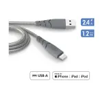 Câble téléphone portable Force Power Câble Ultra Renforcé USB-A/Lightning 1.2m Recyclé Gris
