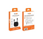 Câble téléphone portable Wefix CABLE SILICONE USB-C VERS USB-C 1M NOIR + ETUI DE RANGEMENT