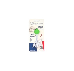 Câble téléphone portable Yello Koko Andy USBA - USBC/Micro/Light 15cm Macaron Vert