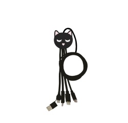 Câble téléphone portable Yello Koko Câble de charge universel 3en1 1m Chat XXL