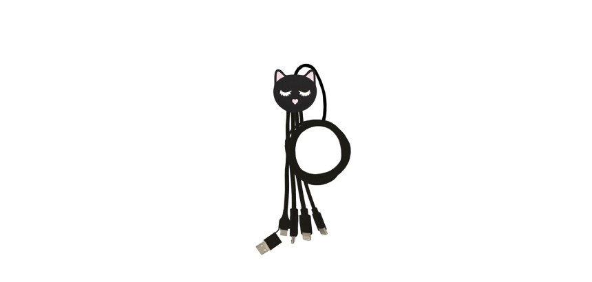 Câble téléphone portable Yello Koko Câble de charge universel 3en1 1m Chat XXL