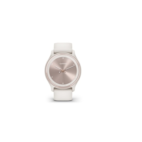 Montre connectée Garmin Vivomove Sport Peach Gold avec bracelet ivoire