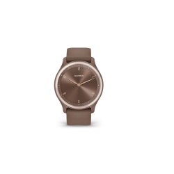 Montre connectée Garmin Vivomove Sport Peach Gold avec bracelet chocolat