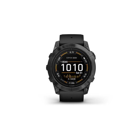 Montre connectée Garmin epix Pro (Gen 2) - 51mm, Acier, Gray avec bracelet noir