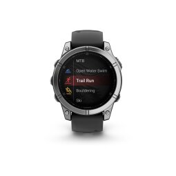 Montre connectée Garmin fenix E AMOLED 47mm Acier Silver avec bracelet Graphite