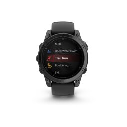 Montre connectée Garmin fenix E AMOLED 47mm Acier Gray avec bracelet noir