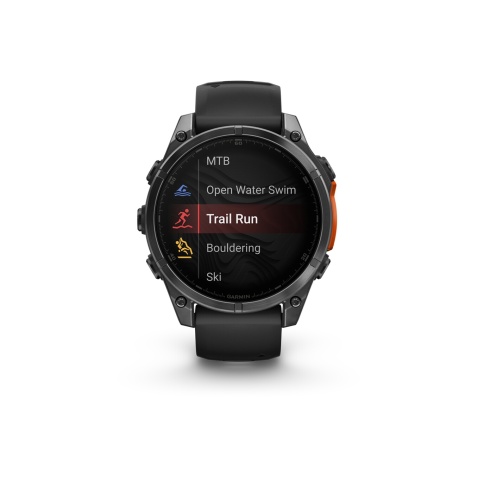 Montre connectée Garmin fenix 8 AMOLED 47mm Acier Gray avec bracelet noir