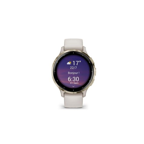 Montre connectée Garmin Venu 3S, Soft Gold avec bracelet ivoire