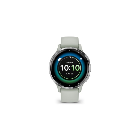 Montre connectée Garmin Venu 3S, Silver avec bracelet vert sauge