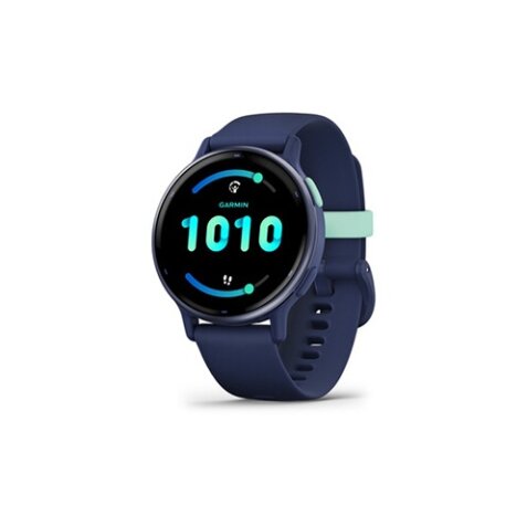 Montre connectée Garmin Vivoactive 5, Metallic Blue avec bracelet bleu marine