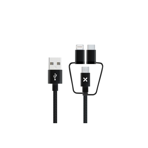 Câble téléphone portable Wefix Cable 3 en 1 noir 1 mètre