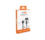 Câble téléphone portable Wefix Cable 3 en 1 noir 1 mètre