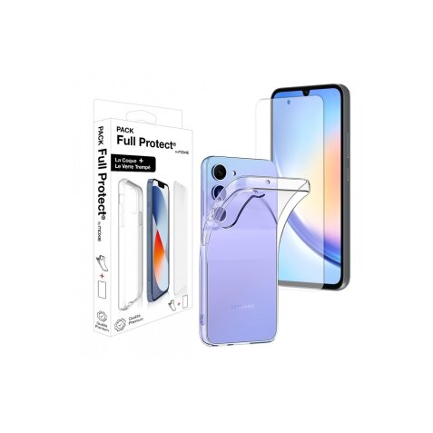 Coque et étui téléphone mobile Moxie PACK Coque + Verre trempe 2.5D pour Galaxy A14 4G / 5G