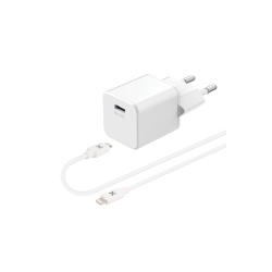 Chargeur pour téléphone mobile Wefix Chargeur secteur 20W + Cable Lightning 1m Blanc