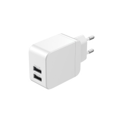 Chargeur pour téléphone mobile Wefix Chargeur secteur double USB-A 2.4A Blanc