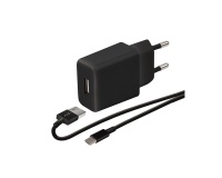 Chargeur pour téléphone mobile Wefix CHARGEUR SECTEUR + Câble Micro USB Noir