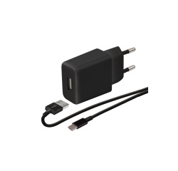 Chargeur pour téléphone mobile Wefix CHARGEUR SECTEUR + Câble Micro USB Noir