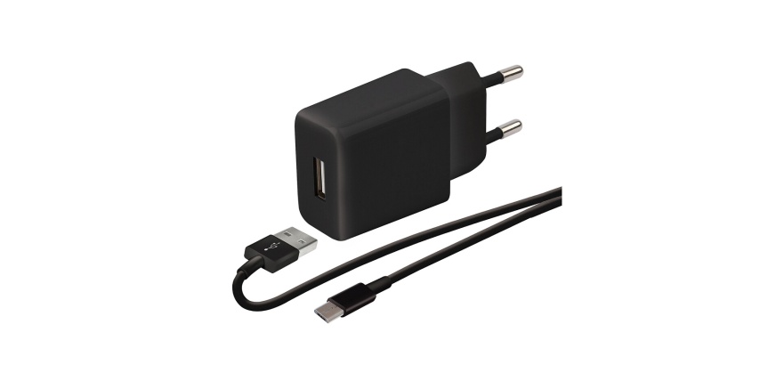Chargeur pour téléphone mobile Wefix CHARGEUR SECTEUR + Câble Micro USB Noir
