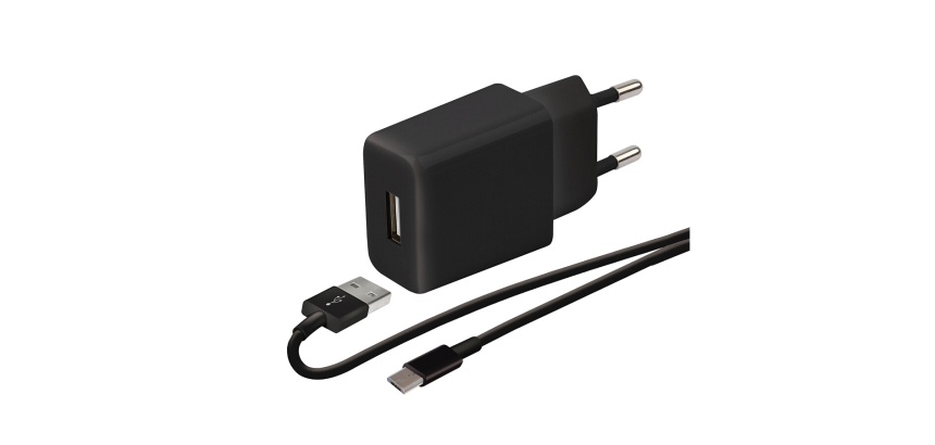 Chargeur pour téléphone mobile Wefix CHARGEUR SECTEUR + Câble Micro USB Noir