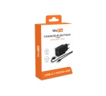 Chargeur pour téléphone mobile Wefix CHARGEUR SECTEUR + Câble Micro USB Noir