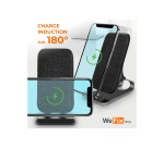 Chargeur pour téléphone mobile Wefix Pro Stand induction 15W avec cable USB-C et chargeur secteur 20W Noir