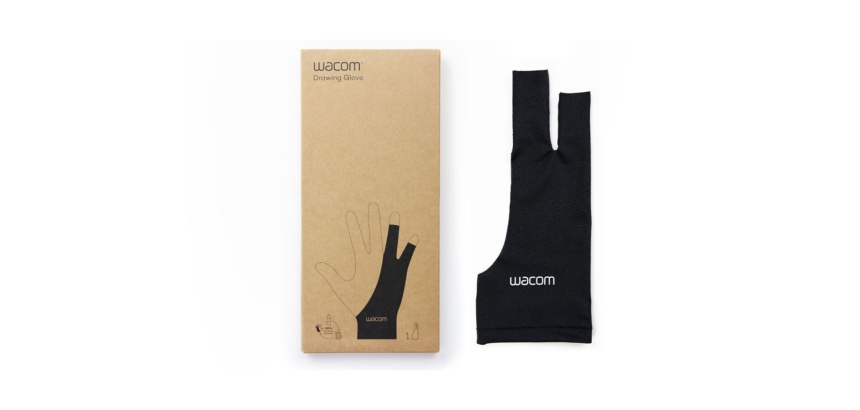 Gants tactiles Wacom Gant de dessin noir, taille unique, pour droitiers et gauchers, extensible, durable et respirant. Fabrique a partir de materiaux recycles.