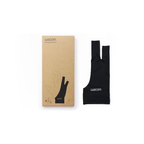 Gants tactiles Wacom Gant de dessin noir, taille unique, pour droitiers et gauchers, extensible, durable et respirant. Fabrique a partir de materiaux recycles.