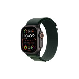 Apple watch Apple Apple Watch Ultra 2 GPS + Cellular 49mm Boîtier en Titane Noir avec Boucle Alpine Vert Foncé - Large