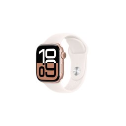 Apple watch Apple Apple Watch Series 10 GPS + Cellular 42mm Boîtier en Aluminium Rose Gold avec Bracelet Sport Rose Tendre - S/M