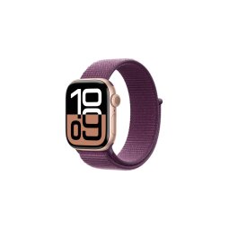 Apple watch Apple Apple Watch Series 10 GPS + Cellular 42mm Boîtier en Aluminium Rose Gold avec Boucle Sport Prune