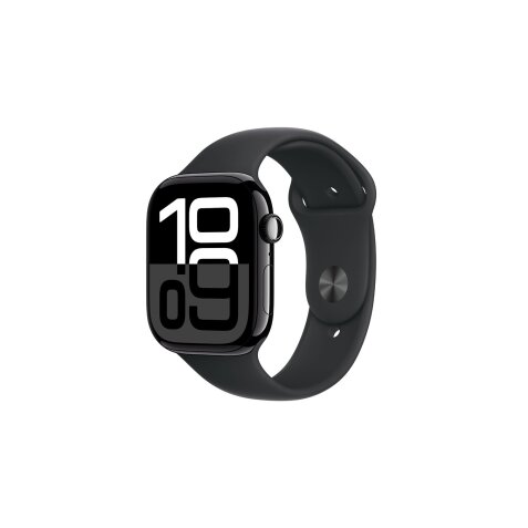 Apple watch Apple Apple Watch Series 10 GPS + Cellular 46mm Boîtier en Aluminium Noir de Jais avec Bracelet Sport Noir - M/L