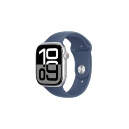 Apple watch Apple Apple Watch Series 10 GPS + Cellular 46mm Boîtier en Aluminium Argent avec Bracelet Sport Denim - M/L