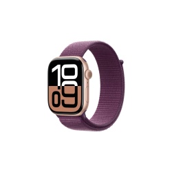 Apple watch Apple Apple Watch Series 10 GPS + Cellular 46mm Boîtier en Aluminium Rose Gold avec Boucle Sport Prune