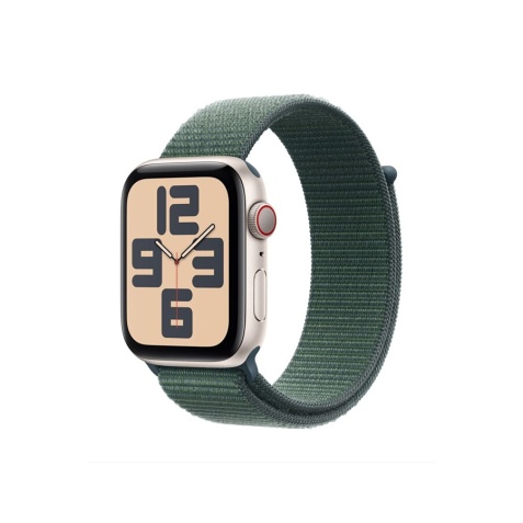 Apple watch Apple Watch SE GPS + Cellular 44mm Boîtier en Aluminium Lumière Stellaire avec Boucle Sport Vert lacustre version 2024