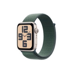 Apple watch Apple Watch SE GPS 44mm Boîtier en Aluminium Lumière Stellaire avec Boucle Sport Vert lacustre version 2024