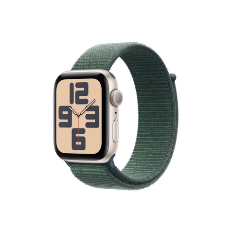 Apple watch Apple Watch SE GPS 44mm Boîtier en Aluminium Lumière Stellaire avec Boucle Sport Vert lacustre version 2024