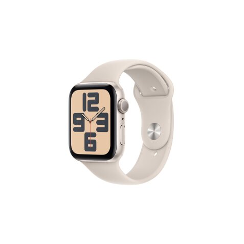 Apple watch Apple Apple Watch SE GPS 44mm Boîtier en Aluminium Lumière Stellaire avec Bracelet Sport Lumière Stellaire - S/M