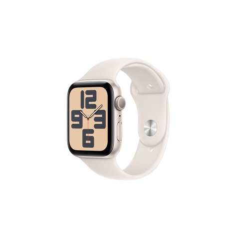 Apple watch Apple Watch SE GPS 44mm Boîtier en Aluminium Lumière Stellaire avec Bracelet Sport Lumière Stellaire - S/M version 2024