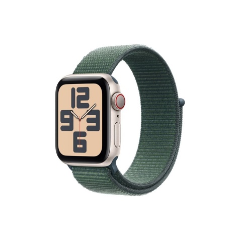 Apple watch Apple Watch SE GPS + Cellular 40mm Boîtier en Aluminium Lumière Stellaire avec Boucle Sport Vert lacustre version 2024