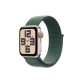 Apple watch Apple Watch SE GPS + Cellular 40mm Boîtier en Aluminium Lumière Stellaire avec Boucle Sport Vert lacustre version 2024