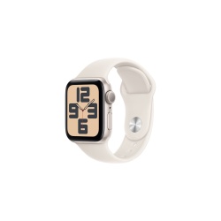 Apple watch Apple Watch SE GPS 40mm Boîtier en Aluminium Lumière Stellaire avec Bracelet Sport Lumière Stellaire - M/L version 2024