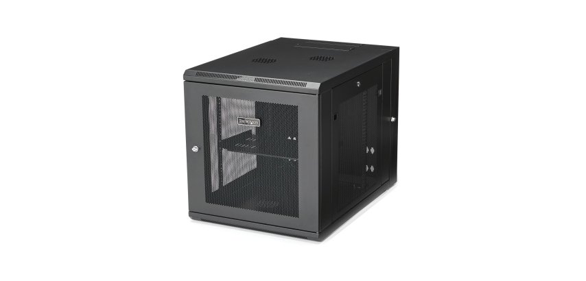 StarTech.com Armadio Rack 19" 12U a 4 Montanti, Server Rack 19 pollici Mobile con Ripiano 1U e pannelli laterali romovibili con serratura. Rack Dati con Profondità Regolabile
