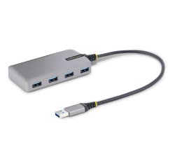 StarTech.com Hub USB 4 Ports - USB 3.0 5Gbps, Alimenté par Bus - Hub USB-A vers 4x USB-A avec entrée d'alimentation auxiliaire en option - Hub USB 3.0 pour PC Portable avec Câble de 30 cm - Hub USB Portable