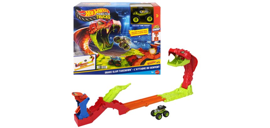 Hot Wheels Monster Trucks Monstertrucks SLA DE SLANG KNOCK-OUT Speelset