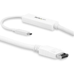 StarTech.com Cable 3m USB C a DisplayPort 1.2 de 4K a 60Hz - Adaptador Convertidor USB Tipo C a DisplayPort - HBR2 - Conversor USBC con Modo Alt - Compatible con Thunderbolt 3 - Blanco