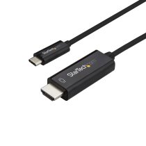 startechcom cable de 1m usb c a hdmi - cable adaptador de vadeo usb tipo c a hdmi 20 4k de 60hz - compatible con thunderbolt 3 - portatil a monitor hdmi - modo alt dp 12 hbr2 - negro