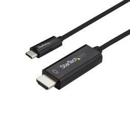 StarTech.com Cable de 1m USB C a HDMI - Cable Adaptador de Vídeo USB Tipo C a HDMI 2.0 4K de 60Hz - Compatible con Thunderbolt 3 - Portátil a Monitor HDMI - Modo Alt DP 1.2 HBR2 - Negro