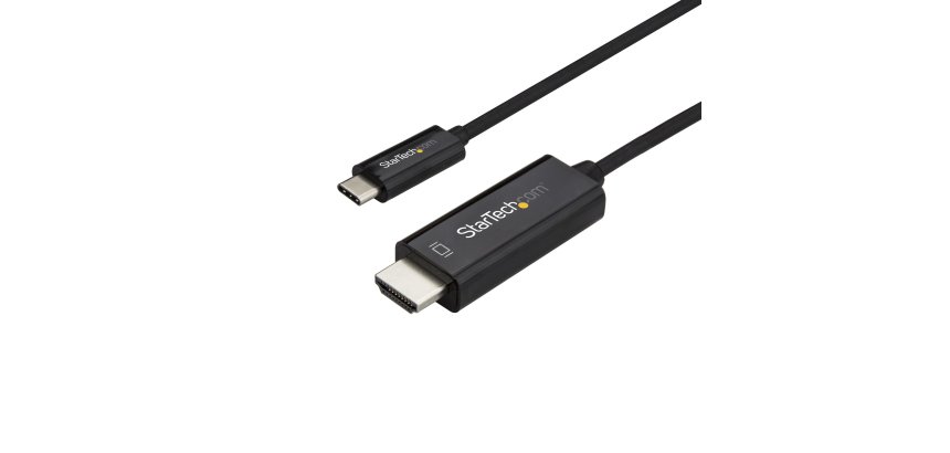 StarTech.com Adaptateur USB-C vers HDMI 3m - Câble Vidéo USB Type C vers HDMI 2.0 - 4K60Hz - Compatible Thunderbolt 3 - Convertisseur USB-C à HDMI - DP 1.2 Alt Mode HBR2 - Noir