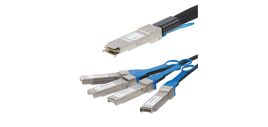 StarTech.com Câble QSFP+ vers 4x SFP+ à connexion directe conforme à MSA - Cordon DAC Twinax de 3 m